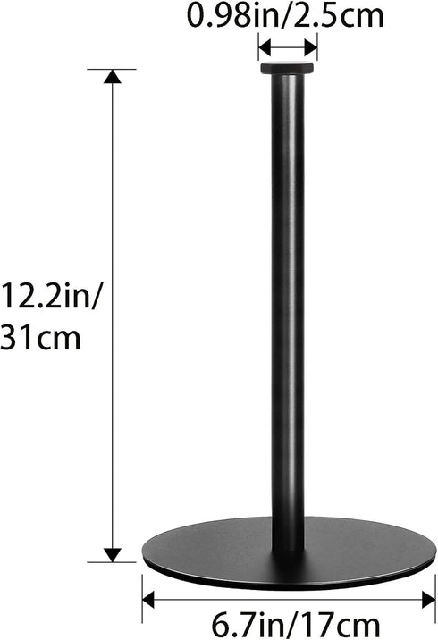 OBODING Black Paper Towel Holder for Countertop, Kitchen and Bathroom Organization for Standard and Large Size Rolls