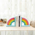 Pack 2 NIKKY HOME Wooden Rainbow Book Ends Non-Skid Cute Bookends Book Stoppers for Girls Home Children's Room