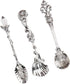 Fdit Vintage Style Coffee Spoons Set, 3 Pcs Royal Style Metal Carved Teaspoons for Kitchen and Tea Parties