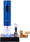 Secura Electric Wine Opener, Automatic Corkscrew with Foil Cutter, Rechargeable (Blue)