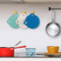 7" Cotton Trivets Set, 3Pcs Cute Cat Ear Pot Holders, Thick Heat Resistant Mats for Hot Pots and Pans, Blue