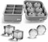 glacio Silicone Ice Cube Trays – Large Molds for 2-Inch Ice Cubes and Spheres, Set of 2 with Lids for Cocktails