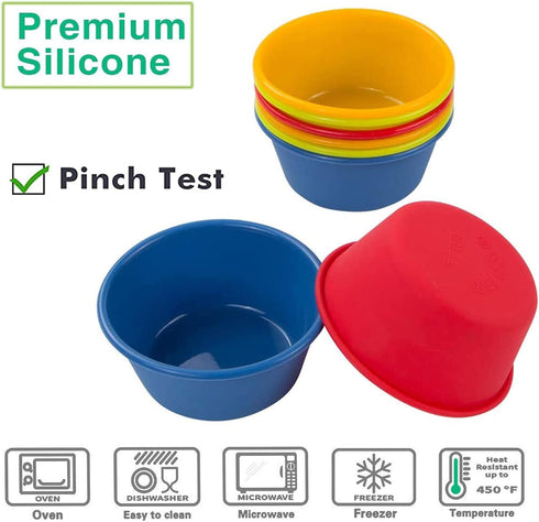 Webake Silicone Cupcake Baking Cups Set of 8, Reusable Jumbo Muffin Liners, BPA Free