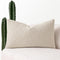 MIULEE Textured Boucle Throw Pillow Cover Beige Accent Solid Lumbar Pillow Case