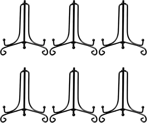 BetterJonny 6 Pack 8" Iron Display Stand, Upgraded Anti-Slip Plate Holder for Pictures, Photo Frames, Book, Tabletop Art