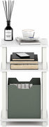 3-Tier Furinno JUST Side Table, Open Shelf End Table, Toolless Assembly Night Stand, Bedside Table with Square Tube