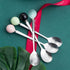 Stainless Steel Coffee Spoon, Teaspoon, Sugar Spoon, Korean Dessert Spoon with Ceramic Ball, 4 Pieces 5.5 Inches Green