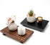 Renawe Farmhouse Wooden Bathroom Counter Tray, Decorative Pedestal Stand for Kitchen Countertop and Sink Accessories