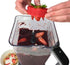 PushBerry 2-in-1 Kid-Friendly Strawberry Stem Removal, Hull, and Slice Tool, Red