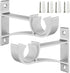 Sturdy Curtain Rod Brackets, Silver, Holds 1 to 1.25 Inch Rods, Wall Mount, Set of 2