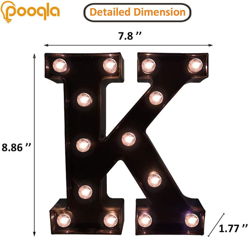 Decorative LED Illuminated Letter Marquee Sign, Alphabet Marquee Letters with Lights for Home Bar Decoration