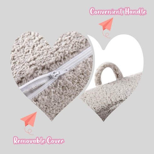 MOMCAYWEX Soft Sherpa Toddler Chair - Light Grey Foam Chair for Kids