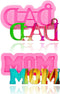 2 Pcs Mom and Dad Words Keychain Silicone Mold Set for DIY Mother's Day/Father's Day Gifts, Baking Cake Topper Decor