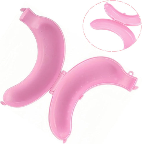 SATONBEYI 2Pcs Banana Case,Banana Holder for Lunch Boxes with Ventilation Holes,Reusable Banana Case Protectors Banana