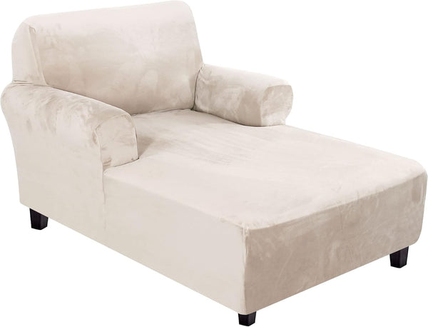 H.VERSAILTEX Velvet Chaise Lounge Cover - High Stretch Chaise Chair Cover for