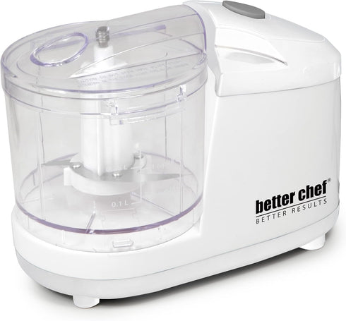 Better Chef 1.5-Cup Mini Food Processor, Stainless-Steel Blade, Pulse Switch, White