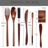 8 Pcs Reusable Wooden Utensils Set, Travel Cutlery with Case, Forks, Spoons, Chopsticks, Portable Lunch Silverware