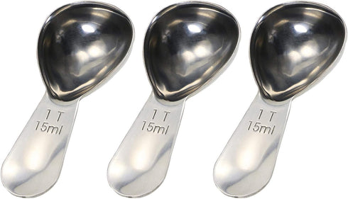 Tupalizy 3PCS Stainless Steel Coffee Scoop, 1 Tablespoon Measuring Spoon for Ground Coffee, Loose Tea, and Baking