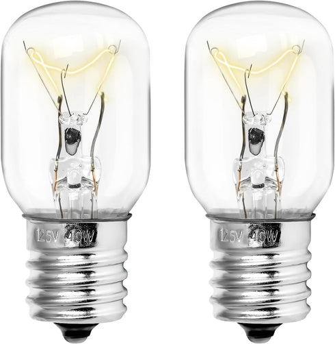 Belleone Microwave Light Bulb - Fits GE Kenmore Whirlpool LG Maytag, 125V 40W, 2PCS E17 Base
