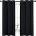 NICETOWN Halloween Pitch Black Solid Thermal Insulated Blackout Curtains/Drapes for Bedroom Window (2 Panels, 42" x
