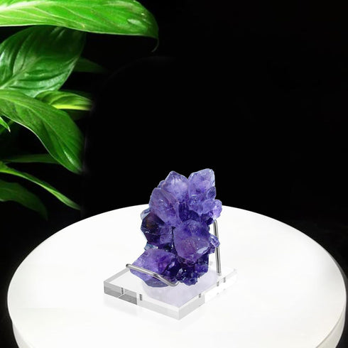 Hipiwe Metal Display Stand with Acrylic Base, Small Easel for Geodes, Crystals, Business Card Holder