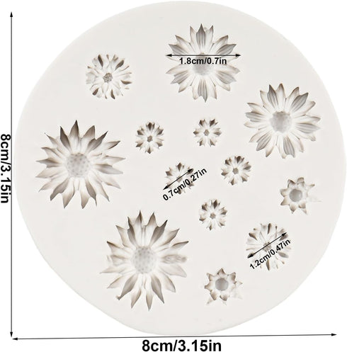 Daisy Flower Fondant Mold Flower Candy Silicone Molds For Cake Decoration Cupcake Topper Chocolate Cupcake Topper Sugar Craft Polymer Clay Gum Paste by FCKEMLDS