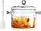 Clear Glass Simmer Pot with Cover, Heat-Resistant Stovetop Cooking Saucepan Set for Soup, Milk, Baby Food, 1.5L