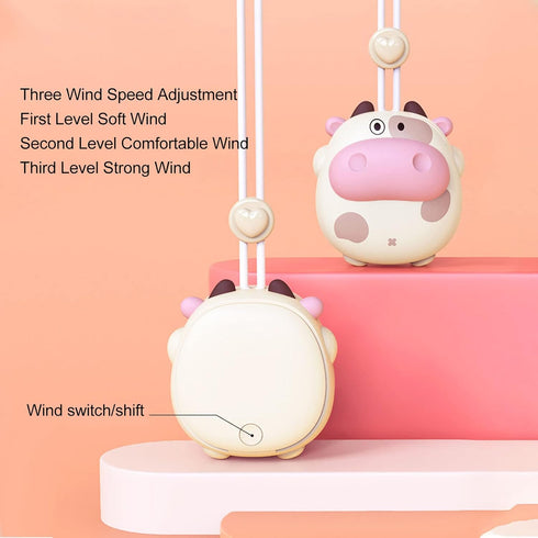 AYNEFY Mini Hanging Neck Fan, USB Rechargeable Portable Cooling Necklace Fan for Outdoor Camping