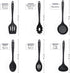 Culinary Couture Black Silicone Kitchen Utensils Set of 6, Non-Stick Heat-Resistant Kitchen Utensils with Steel Inner