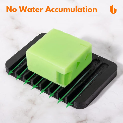 Urbanstrive Soap Dish - Shower Waterfall Soap Tray, Soap Saver Holder for Bathroom, Kitchen, Flexible Silicone, Keep