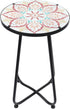 12 inches VCUTEKA Patio Side Table Outdoor Accent Table Bistro Coffee Table Plant End Table Small Porch Table Indoor