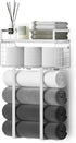 Towel Racks for Bathroom, Floating Shelves with Towel Rack and Paper Holder, Over Toilet Storage Basket, White