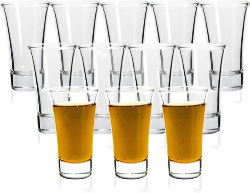 YULEER Shot Glasses - 2oz Clear Heavy Base Shot Glass Set, 12 Pack Shooter Glass for Spirits & Liquors