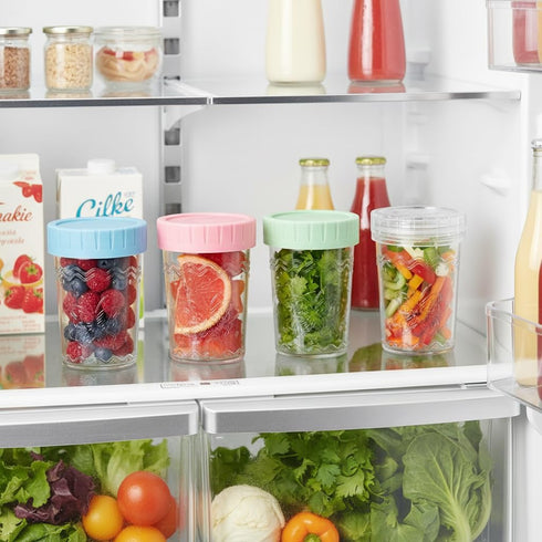 2-Pack 20oz Glass Jars with Lids, glass yogurt containers with lids, wide mouth mason jars, BPA free Food Storage