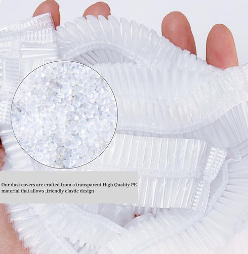 60 Pcs Disposable Furniture Dust Cover - Clear Plastic Kitchen Appliance Covers Dustproof with Elastic for Small
