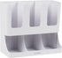 Mind Reader Cup and Condiment Station, 6-Compartment Countertop Organizer for Coffee Bar (White)