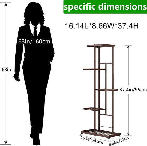 5 6 (5 6 LINZINAR Plant Stand Metal Tier Potted Multiple Flower Pot Holder Shelf Indoor Outdoor Planter Display