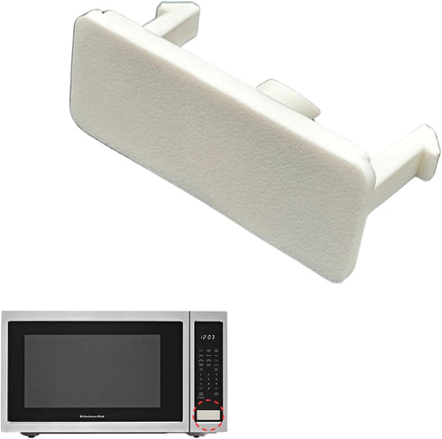 Microwave Button Replacement for KitchenAid/Whirlpool Models - Rectangular Door Eject Button (White)