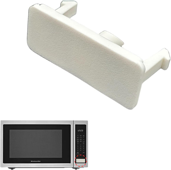 Microwave Button Replacement for KitchenAid/Whirlpool Models - Rectangular Door Eject Button (White)