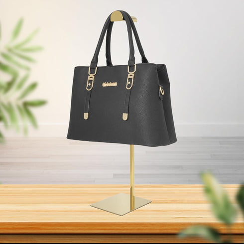 Handbag Display Stand - 2 Pack Stainless Steel Purse Hanging Hook Stands, Adjustable Height Table Ornament for Boutique