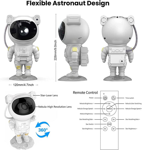 360Adjustable, Astronaut Galaxy Projector Night Light, Star Projector Galaxy Night Light, Starry Nebula Ceiling
