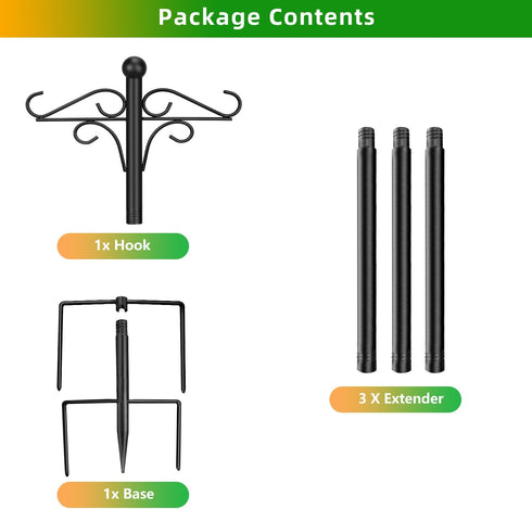 PIYILO 2 Pack 76.8 Hummingbird Shepherds Hooks for Outdoor, in Heavy Duty Bird Feeder Pole, Thickened Double Shepherd
