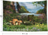 Crannel Painting Tapestry Blanket - Beautiful Scenic View Enchanted Garden Waterfall River Wall Art 92.5X70.9 Inches