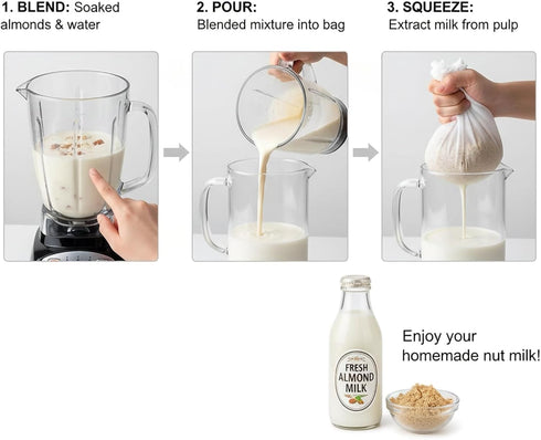 Kimmama 4 Pack 7.9 11.8 inch Nut Milk Bag, Food Grade Nylon Strainer, x Cheese Cloth Bag for Straining Fruit Juice