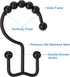 Shower Curtain Hooks Rings, TENOVEL Double Sided Rust Proof Hooks for Bathroom Shower Rods, Set of 12