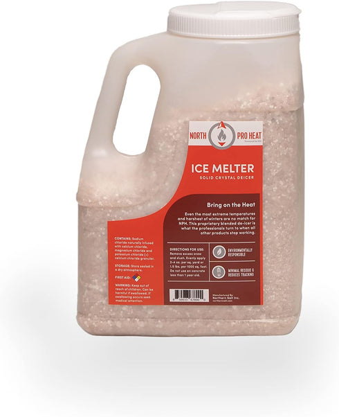 Northern Salt 30 12 lb Heat Negative Degree Melter Calcium Chloride Blend Ice Melt Jug Fast Acting Deicer Ice Melt