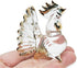 2" 5 Set WitnyStore Tiny Clear Gold Chicken Family Figurine Pieces - Miniature Hand Blown Glass Chickens Hen Rooster