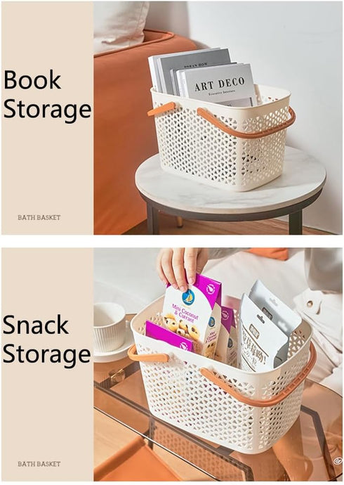 Hedume 2 Pack Portable Shower Caddy Basket, Plastic Organizer Storage Tote with Handle for Bathroom, Kitchen, Camp