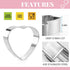 KAISHANE Love Heart Cookie Cutter Set - 5 Pieces Stainless Steel Heart Shaped Biscuit Pastry Cutters