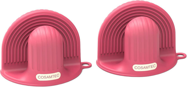 Silicone Oven Mitts - Heat Resistant Mini Oven Gloves and Pot Holders Set for Kitchen, Non Slip Waterproof Pinch Grips